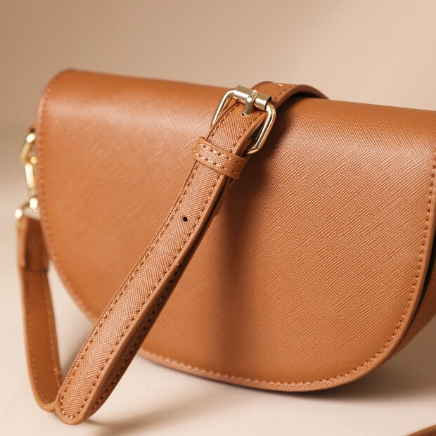 Half Moon Tan Crossbody Bag