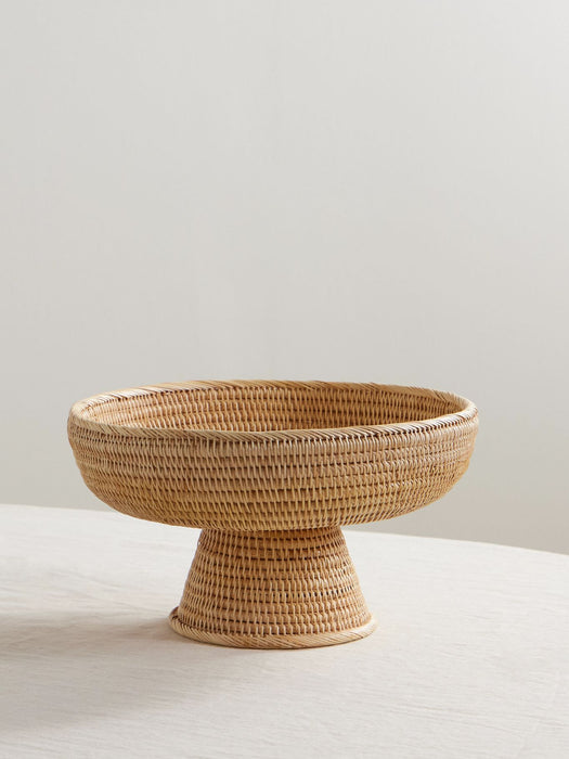 Rattan Round Pedestal Bowl Basket