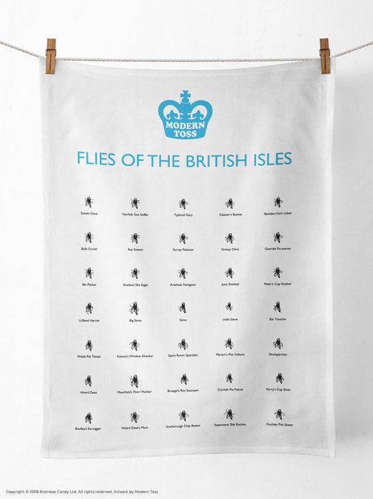 Rude Flies of the British Isles Tea Towel