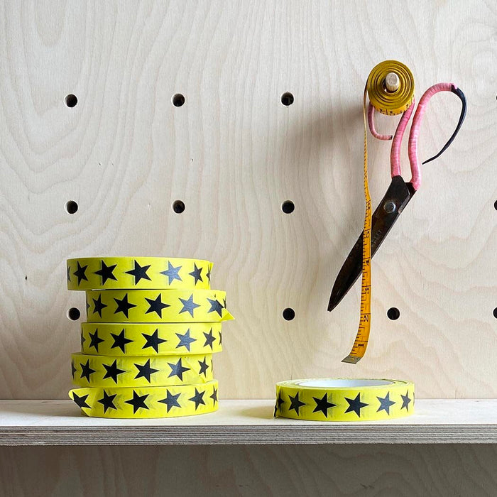Paper Packing Tape - Yellow Star