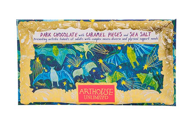 Arthouse Unlimited Handmade Dark Chocolate with Caramel Pieces & Sea Salt