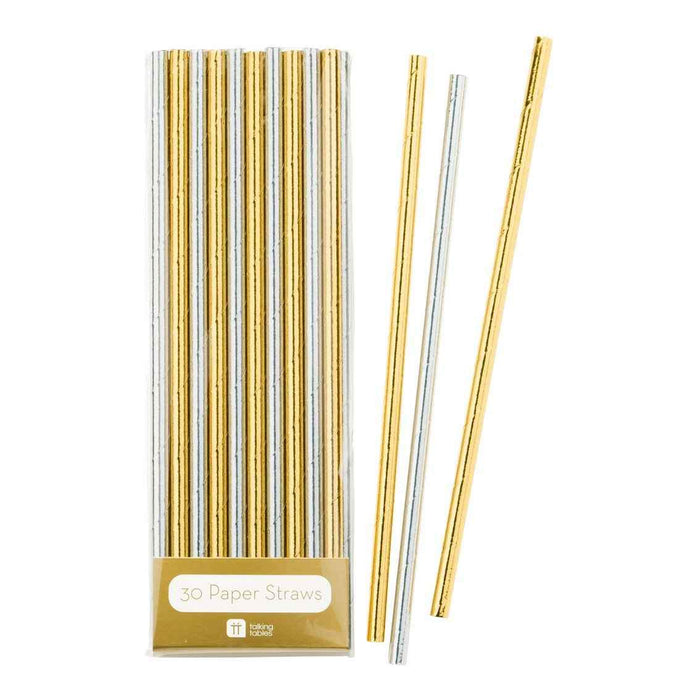 Modern Metallics Gold & Silver Foil Straws