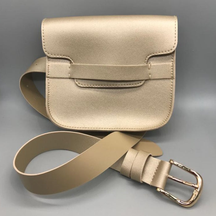 Faux Leather Gold Around the waist Saddle/Bumbag