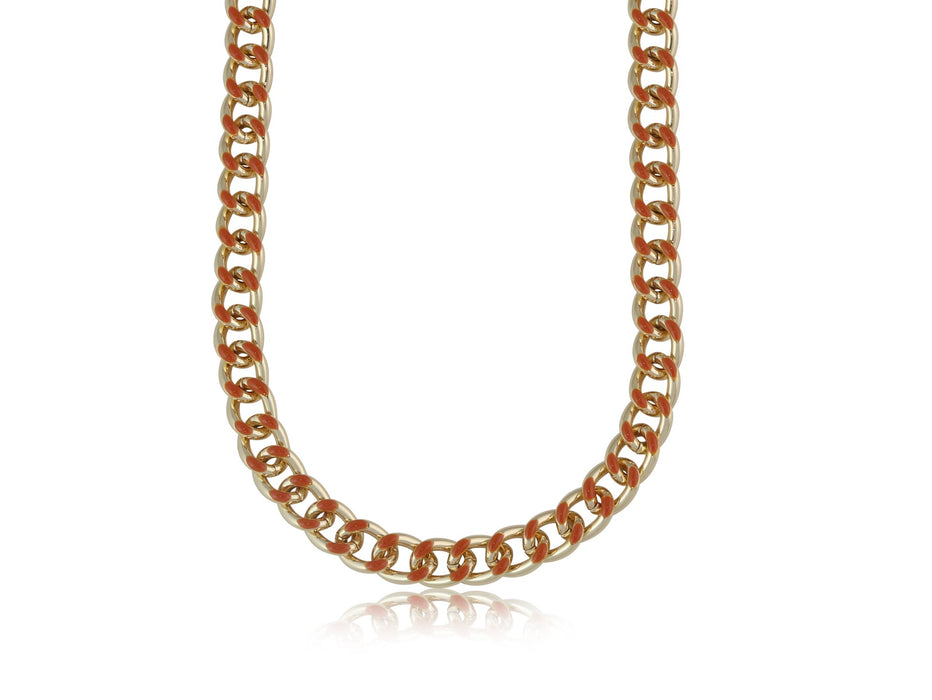 Elsa Curb Chain Enamel Necklace